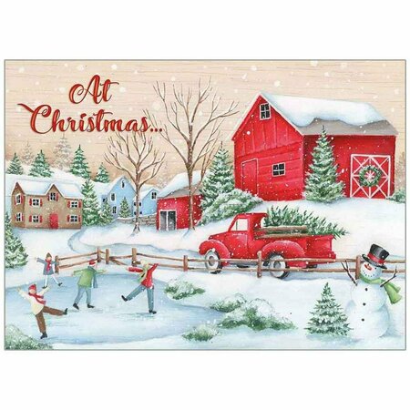 SMARTGIFTS Ice Skaters Psalm 128-5 NIV Christmas Card, 20PK SM3322499